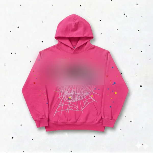 Spider Hoodie hot pink